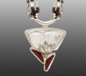 pendulum design,handcrafted necklace,sterling silver necklace,flower necklace, jewelry,artisan,pearls,agate - Necklaces Jewelry
