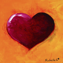 Red Heart, Orange Background 7-23