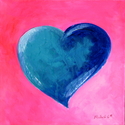 Aqua Heart on Hot Pink 9-07