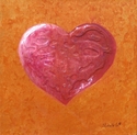 Red Heart, Gold Background - 09-24