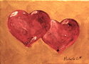Red Hearts, Gold Background - 09-56