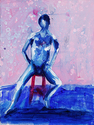 Abstract Male Nude - Man on stool