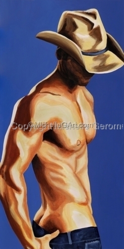 Painting-Acrylic-Original Male Figurative Painting Cowboy