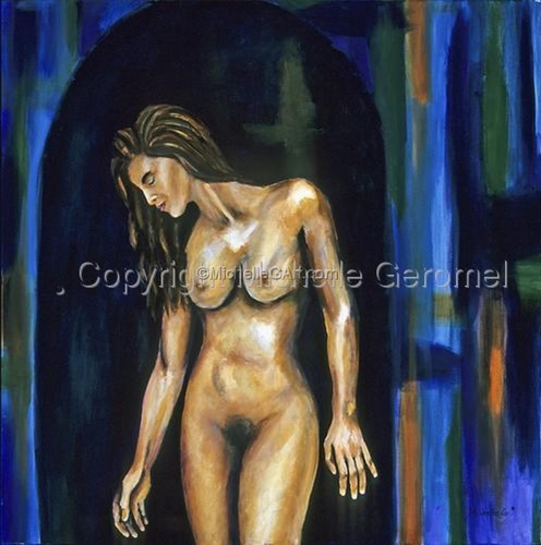 Painting-Acrylic-Female Nude - Alone Again