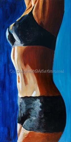Painting-Acrylic-Female Torso Painting - b 