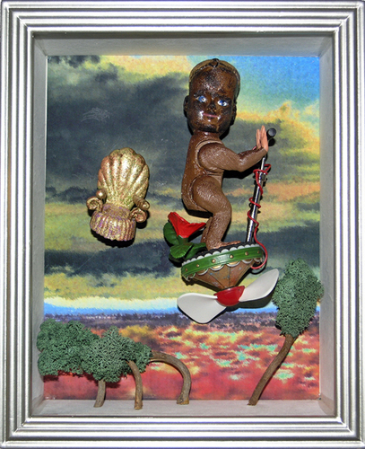 Mixed Media-Happy Joy Boy & Chair Bend Time