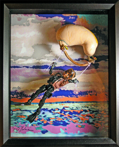 Mixed Media-Organ Airship Desert Free-fall