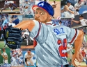 mixed media of baseball player John Smoltz (thumbnail)