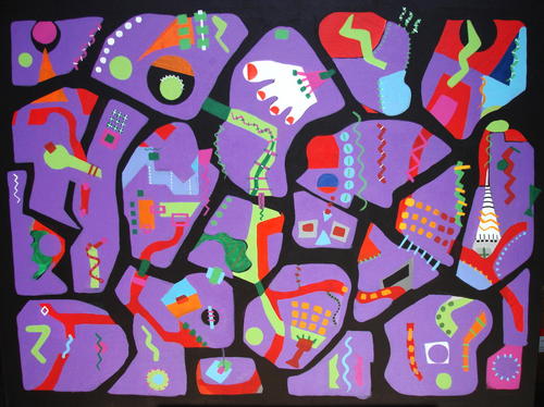 Painting-Acrylic-city scalp