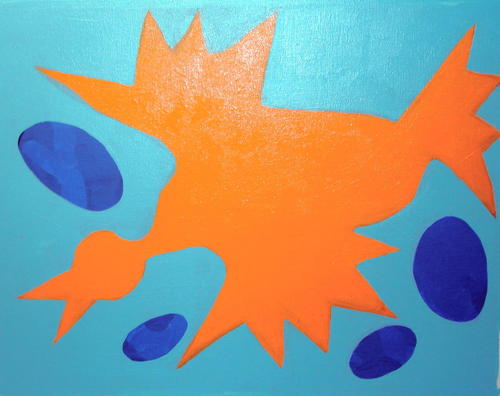 Painting-Acrylic-bird flew