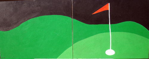 Painting-Acrylic-Golf Course in two canvases