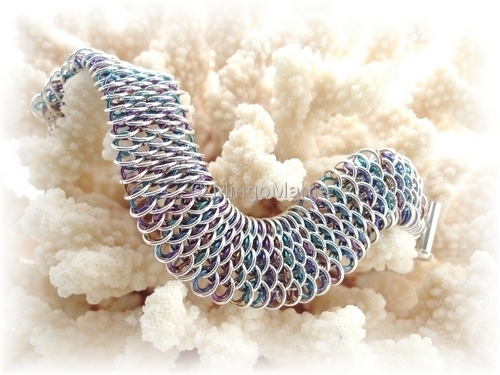 Jewelry-Rings and Bracelets-MMB121-Sterling & Niobium Dragonscale
