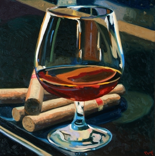Painting-Realism-Cigars and Brandy
