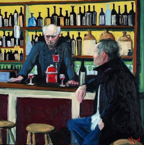 Painting-Figurative-At The Pub