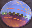 Glass--Colored-Bowls and VesselsCityscape
