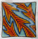 Glass--Colored-Bowls and VesselsAutumn Leaves