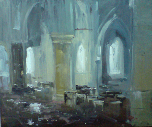 Painting-Burnham Thorpe Church