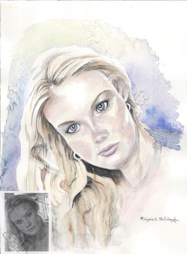 Painting-Watercolor-Blonde Beauty