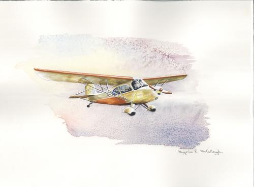 Painting-Watercolor-Airplane
