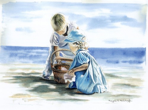 Painting-Watercolor-Beach Combing