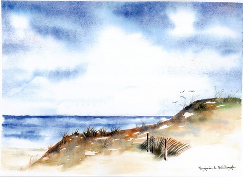 Painting-Watercolor-Beach Solitude