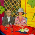 Painting--Oil-FigurativeWine Bar Couple