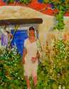 Painting--Oil-FigurativeTaos Woman at Gate