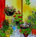 Painting--Oil-FloralSunroom, Winter