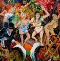 Painting--Oil-FigurativeThe Second Line, Mardi Gras