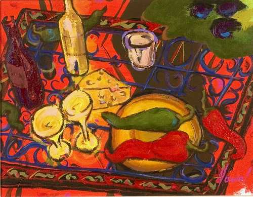 Painting-Still Life-Queso y Chiles