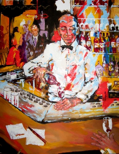 Painting-Figurative-bar scene