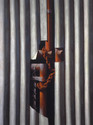 Painting--Oil-CityscapeRusty Chain Cut Out Fence