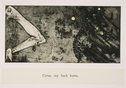 Print Making-Mixed Media-Cyrus, My Back Hurts
