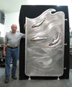 Monte Voepel - Figurative Metal aluminum, copper, fish, trout, screen, Monte, Voepel, salmon - Figurative Metal