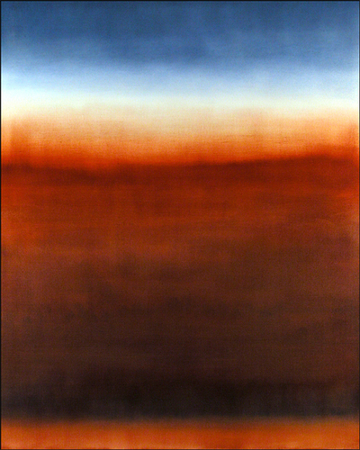 Painting-Abstract-Untitled (Burnt Sienna & Blue)