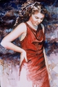 Painting--Watercolor-FigurativeLady in Red
