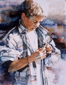 Painting--Watercolor-FigurativeMy Dad's Plaid