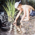 Painting--Watercolor-FigurativePondering Ripples