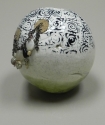 memory pot, clay, hand built, glazed, mixed metals, mixed media, decorative, one of a , semi precious stones, kind, nancy bossert - Decorative Ceramics