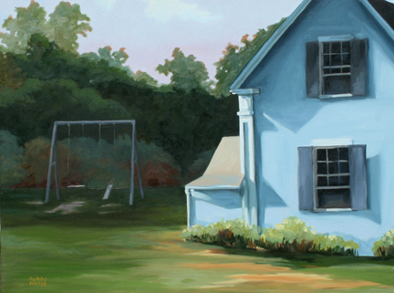 Painting-Expressionist-In the Shade, swing set