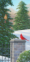 Jake Vandenbrink,ontario,canada,landscape painting,acrylic landscape,acrylic painting,realism,realistic painting,red,cardinal,wildlife art,wildlife painting,animals,snow,winter scenes,winter painting,forest,trees,path,trail,winter,snow scenes,winter landscape,snowscape,sonbirds,songbird painting,cardinal painting - Animals Painting