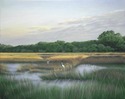 Print Making--LandscapeTidal Pond in Autumn