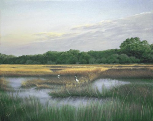 Print Making-Landscape-Tidal Pond in Autumn