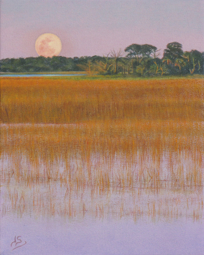 Painting-Landscape-Kiawah Hummock at Moonrise