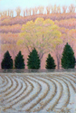 Painting--Pastels-ExpressionistRiver Road In Setting Sun