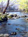 Painting--Pastels-ExpressionistThe Gorge In March (study)