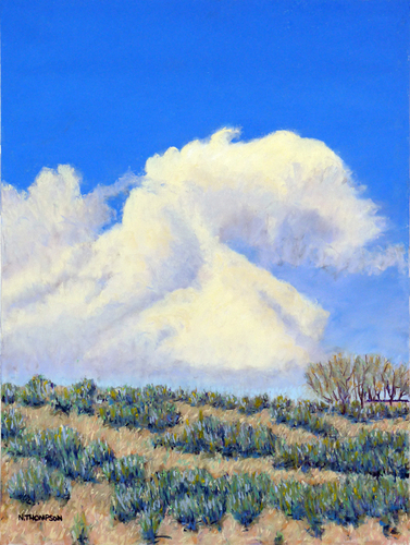 Painting-Expressionist-Sage and Clouds