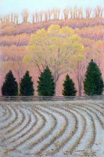 Painting-Expressionist-River Road In Setting Sun