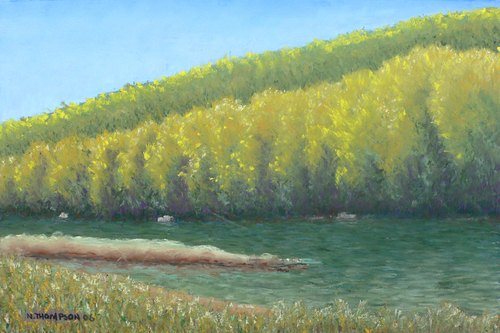 Painting-Realism-Down River From Hoolihan Brook