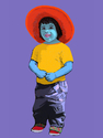 Digital Art-me at three in blue